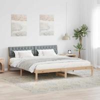 Bedframe Bruin en lichtgrijs 180 x 200 cm Massief grenenhout