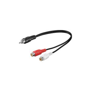 Goobay 50005 audio kabel 0,2 m RCA 2 x RCA Zwart, Rood, Wit