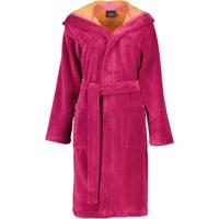 Cawö Cawo Dames Badjas met Capuchon 845 pink-orange 46