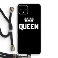 Queen zwart: Pixel 4 Transparant Hoesje met koord