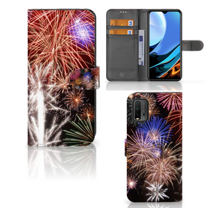 Xiaomi Redmi 9T | Poco M3 Wallet Case met Pasjes Vuurwerk