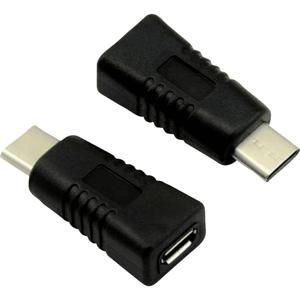 VALUE 12.99.3190 tussenstuk voor kabels USB 2.0 Type C USB 2.0 Type Micro B Zwart