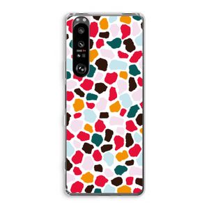 Colored Giraffe: Sony Xperia 1 III Transparant Hoesje