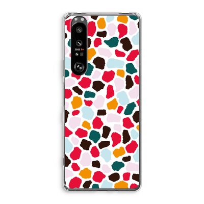 Colored Giraffe: Sony Xperia 1 III Transparant Hoesje