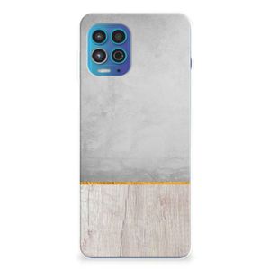 Motorola Moto G100 Bumper Hoesje Wood Concrete