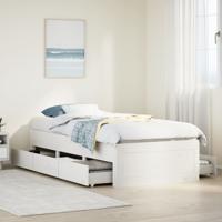 Bedframe zonder matras met lades grenenhout wit 90x190 cm