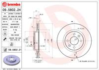 Remschijf BREMBO, Remschijftype: Binnen geventileerd: , u.a. für Renault, Dacia, Nissan, Lada