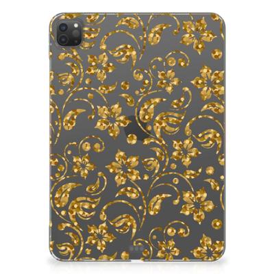 iPad Pro 11 (2024) Siliconen Hoesje Gouden Bloemen iPad Pro 11 (2024) Siliconen Hoesje Gouden Bloemen