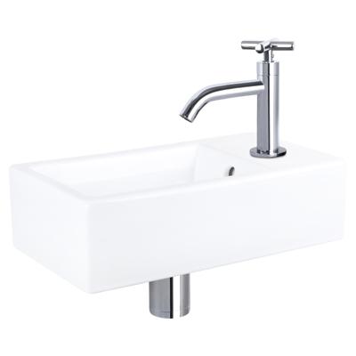 Differnz Force fonteinset keramiek - kraan kruis - 40 x 22 x 11.5 cm - chroom
