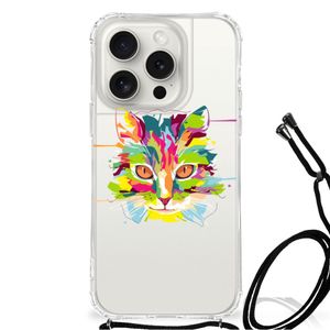 iPhone 15 Pro Stevig Bumper Hoesje Cat Color