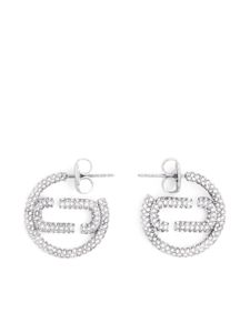Marc Jacobs boucles d'oreilles J Marc serties de cristaux - Blanc