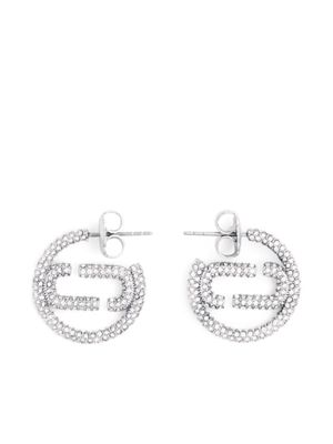 Marc Jacobs boucles d'oreilles J Marc serties de cristaux - Blanc