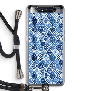 Blauw motief: Samsung Galaxy A80 Transparant Hoesje met koord