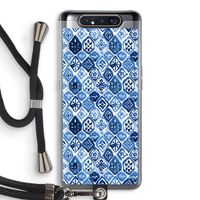 Blauw motief: Samsung Galaxy A80 Transparant Hoesje met koord