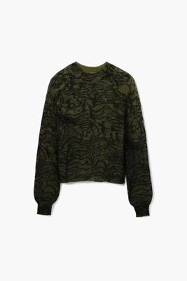 Jersey met Arty-print - GREEN - M