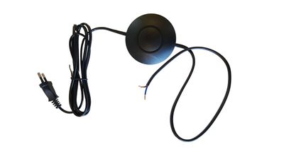 LED Vloerdimmer ronde schijf met snoer zwart 64302 Tradim