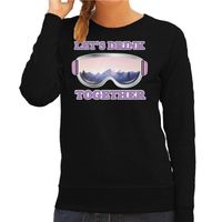 Apres ski sweater voor dames - Lets drink together - zwart - wintersport - skien/snowboarden
