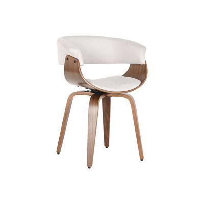 Keukenstoel Home ESPRIT Bruin Beige Polyester Walnoot Polyurethaan 61 x 46 x 78 cm