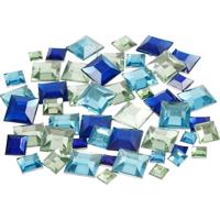 Hobby plak diamantjes mix - blauw - 360x - vierkant - diverse formaten - DIY strass steentjes