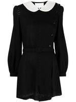 Maison Margiela robe en laine à col claudine - Noir