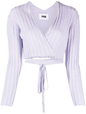 Rus cardigan cache-cœur à coupe crop - Violet