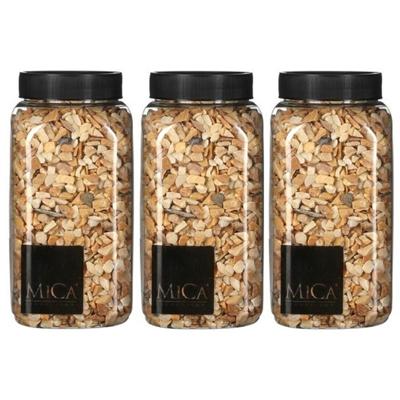Mica decorations decoratie/hobby steentjes - 3x - lichtbruin - 650 ml - 5-8 mm