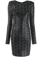 Philipp Plein robe courte à ornements en sequins - Noir