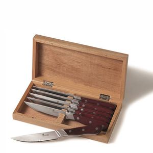 Sola steakmessen (set van 6) in houten box