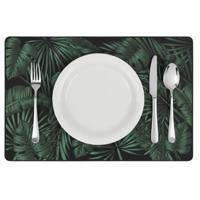 Secret de Gourmet tafel placemat Jungle - zwart/groen - 45 x 30 cm - tafel onderlegger / bescherming