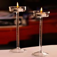Glazen kandelaar luxe hoge kandelaar romantisch diner decoratie grootte: 16cm