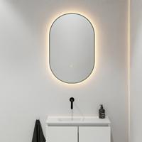 Mondiaz Glow ovale spiegel 45x90cm met verlichting army - thumbnail