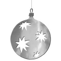 Kerstbal hangdecoratie zilver 40 cm van karton   - - thumbnail