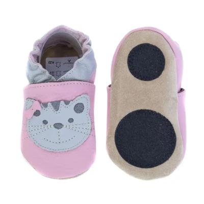 Hobea babyslofjes extra antislip Katze rosa-26-27