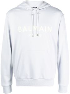 Balmain hoodie à logo imprimé - Bleu