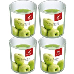 Trend Candles Geurkaars - 4x - in glas - Appel aroma - 25 branduren - 7 x 8 cm