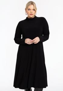 Yoek Dress mid calf turtleneck | Zwart | Maat 38/40