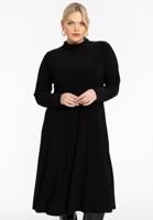 Yoek Dress mid calf turtleneck | Zwart | Maat 46/48