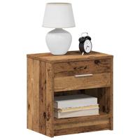Nachtkastjes 2 st met lade 39x28x41 cm oud houtkleurig