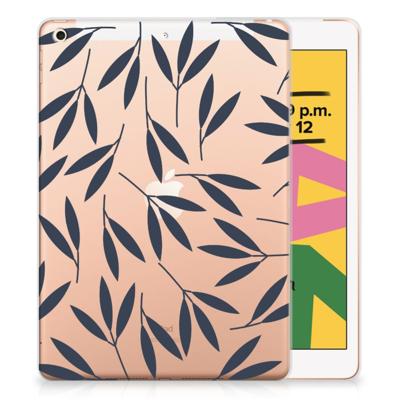Apple iPad 10.2 | iPad 10.2 (2020) | 10.2 (2021) | Siliconen hoesje | Leaves Blue