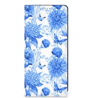 Smart Cover voor OPPO A78 | A58 5G Flowers Blue - thumbnail