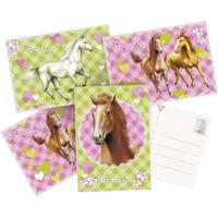 Kinderfeestje uitnodigingen - Paarden themafeest - 12x kaarten - kinder partijtje