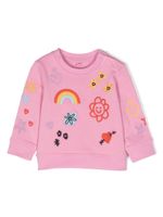 Stella McCartney Kids sweat en coton à motif graphique brodé - Rose - thumbnail