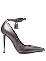 TOM FORD escarpins Padlock à fini métallisé - Gris - thumbnail