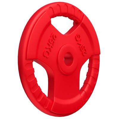 Olympische halterschijf 25 kg Gripper Gietijzer Rubber Coating - 50/51 mm