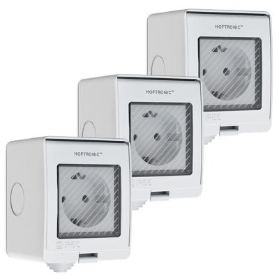 Set van 3 Smart stekkers - WiFi & Bluetooth - IP55 voor binnen en buiten - Compatibel met Amazon Alexa & Google Home - Wit - Europlug