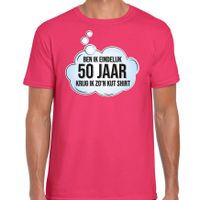 Verjaardag cadeau t-shirt voor heren - 50 jaar/Abraham - roze - kut shirt