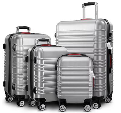 Reiskoffers Zilver 4-delig ABS met gratis accessoires