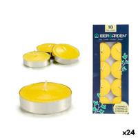 Kaarsenset Ibergarden Geel Metaal Was Citronella 7,5 x 19 x 1,5 cm (24 Stuks)