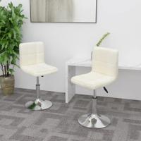 Eetkamerstoelen 2 st draaibaar stof crmekleurig