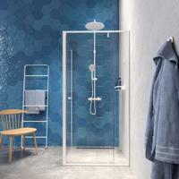 Sealskin Draaideur Met Zijwand Contour 100x100x200 cm Helder Glas 6 mm Mat Wit